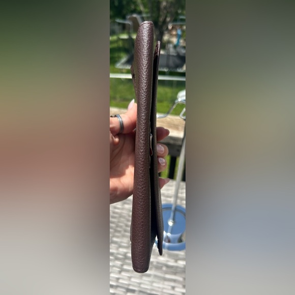 Vegan Leather Brown Snap Long Wallet LIKE NEW! - Picture 6 of 8